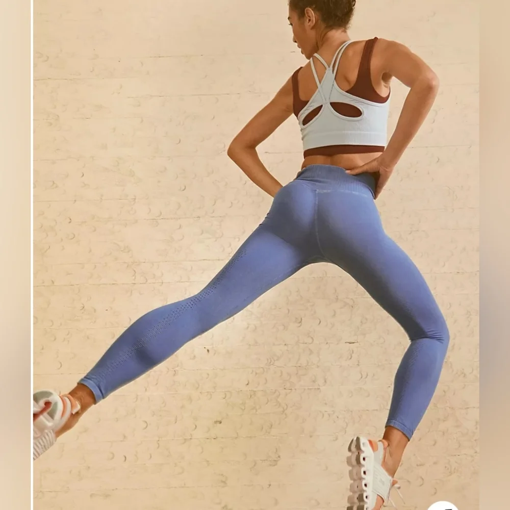 FP Movement High Rise 7/8 Good Karma Leggings M/L Moroccan Blue NWOT FP112